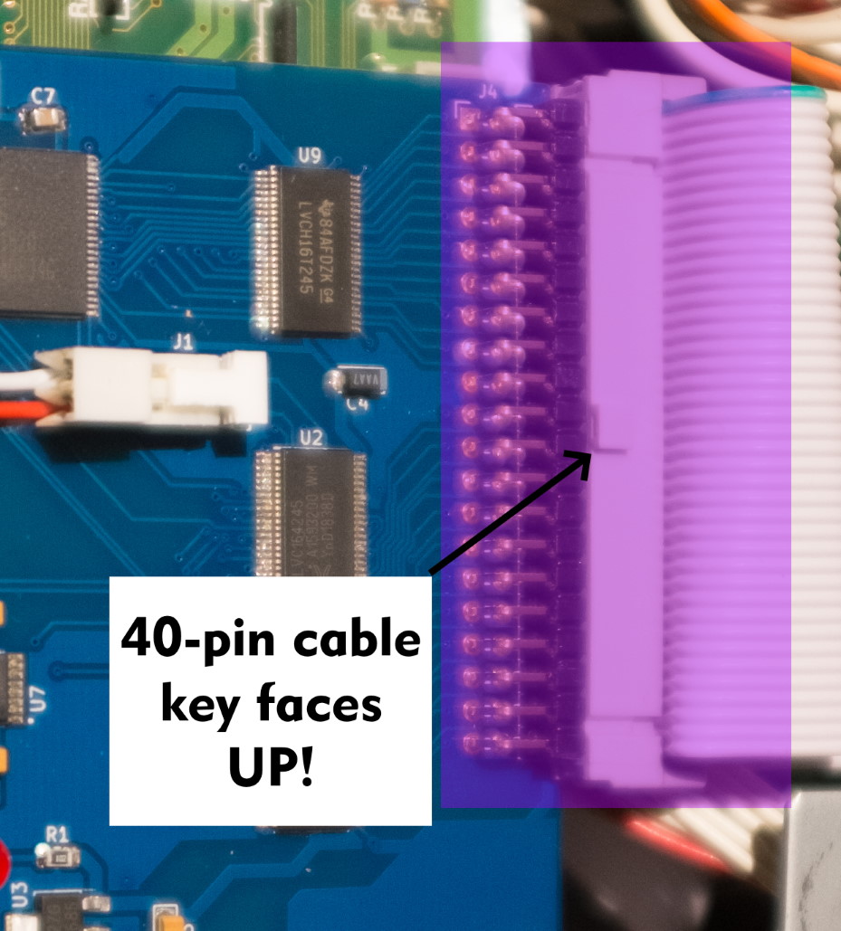 Image showing connecting the MMB to the 40-pin cable.